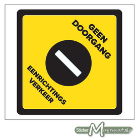 Geen Doorgang Sticker - Geel