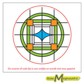 Glas in Lood Stickers - Oranje - Groen