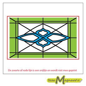 Glas in Lood Stickers - Groen - Blauw