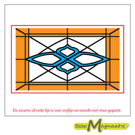 Glas in Lood Stickers - Oranje - Blauw