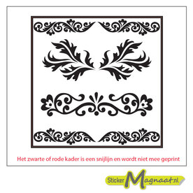 Tegelsticker Barok zwart