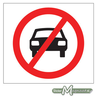 Verboden voor Auto&#039;s sticker