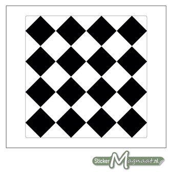 Tegelsticker vierkant patroon zwart