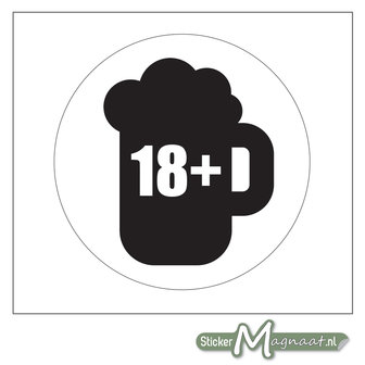 18 Plus Alcohol Sticker (Zwart)
