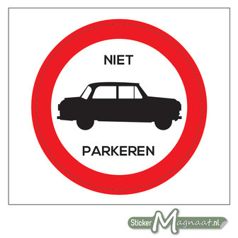 Verboden Te Parkeren Sticker (Met Tekst)