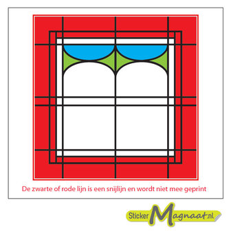 Glas in Lood Stickers - Rood