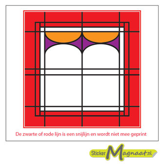 Glas in Lood Stickers - Rood