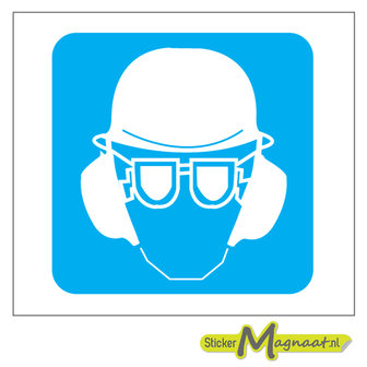 Helm, Veiligheidsbril en Gehoorbescherming Verplicht Stickers