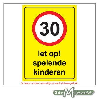 30 KM - Let op! Spelende Kinderen - Waarschuwingsstickers