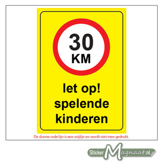 30 KM - Let op! Spelende Kinderen - Waarschuwingsstickers