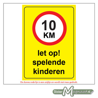 10 KM - Let op! Spelende Kinderen - Waarschuwingsstickers