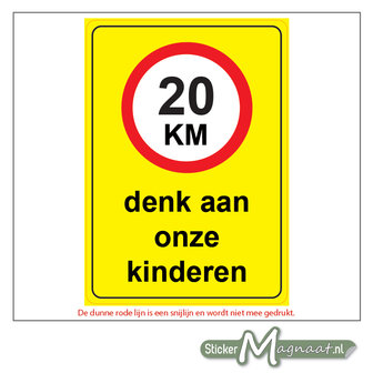 20 KM - Denk aan onze Kinderen - Waarschuwingsstickers