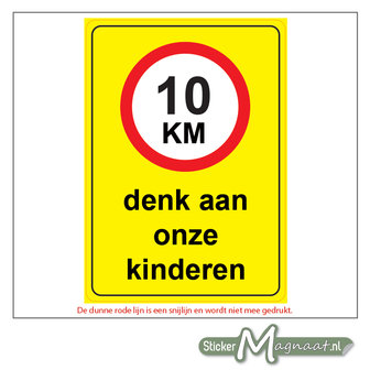 10 KM - Denk aan onze Kinderen - Waarschuwingsstickers