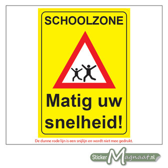 Matig uw Snelheid - Schoolzone - Waarschuwingsstickers