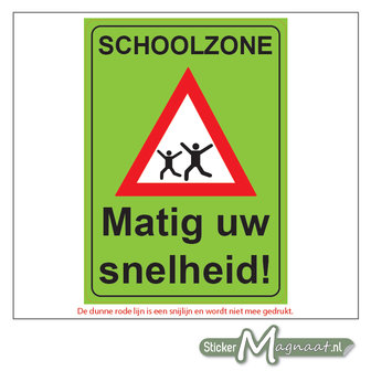 Matig uw Snelheid - Schoolzone - Waarschuwingsstickers