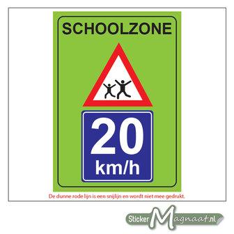 20 KM - Schoolzone - Waarschuwingsstickers