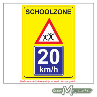 20 KM - Schoolzone - Waarschuwingsstickers