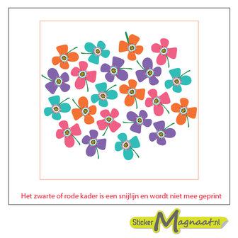 Tegel sticker verschillende bloemen kleur