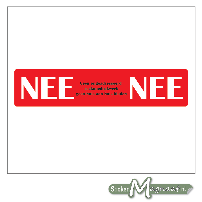 Nee Deursticker kopen? StickerMagnaat.nl | Online Stickers bestellen met verzending €15 - Stickermagnaat.nl | Online Stickers bestellen met gratis verzending vanaf €15,00