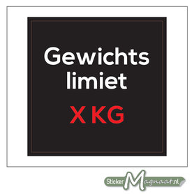 Gewichts Limiet Sticker (Zwart)