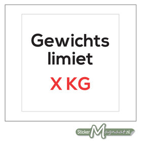 Gewichts Limiet Sticker (Wit)