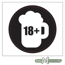 18 Plus Alcohol Sticker (Wit)