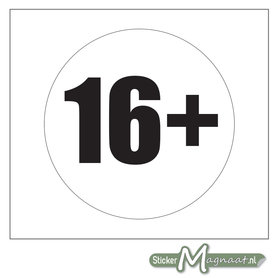 16 Plus Sticker (Wit)