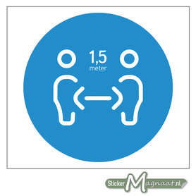 Raamsticker | Houd 1,5 Meter Afstand