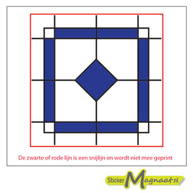 Glas in Lood Stickers - Blauw