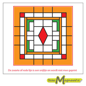 Glas in Lood Stickers - Oranje