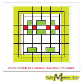 Glas in Lood Stickers - Geel - Groen