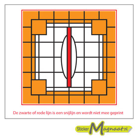 Glas in Lood Stickers - Oranje