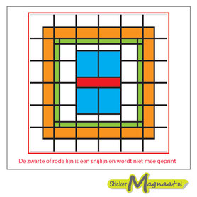 Glas in Lood Stickers - Oranje - Blauw