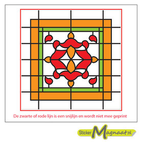 Glas in Lood Stickers - Oranje - Rood