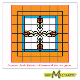 Glas in Lood Stickers - Oranje
