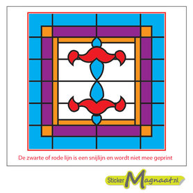 Glas in Lood Stickers - Blauw - Paars