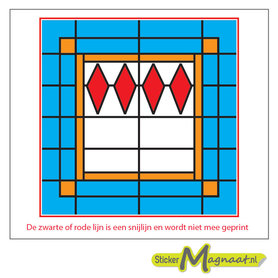 Glas in Lood Stickers - Blauw