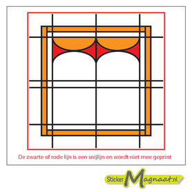 Glas in Lood Stickers - Oranje - Rood