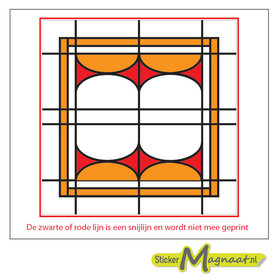 Glas in Lood Stickers - Oranje - Rood