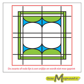 Glas in Lood Stickers - Groen - Blauw