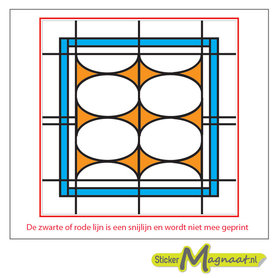Glas in Lood Stickers - Blauw - Oranje