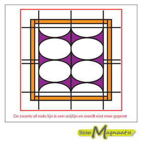 Glas in Lood Stickers - Oranje - Paars