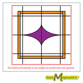 Glas in Lood Stickers - Oranje - Paars