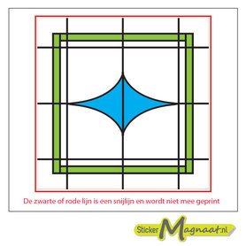Glas in Lood Stickers - Groen - Blauw