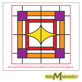 Glas in Lood Stickers - Oranje - Paars