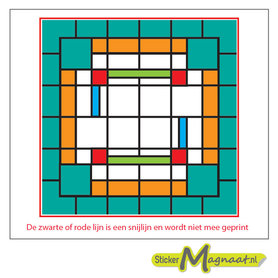 Glas in Lood Stickers - Groen - Oranje