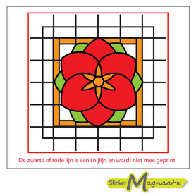 Glas in Lood Stickers - Rood