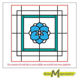 Glas in Lood Stickers - Blauw