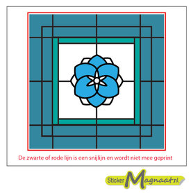 Glas in Lood Stickers - Blauw
