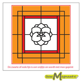 Glas in Lood Stickers - Oranje - Rood